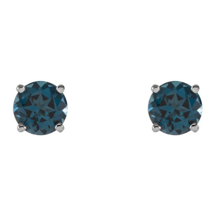 14K White 5 mm Natural London Blue Topaz Stud Earrings 14K White 5 mm Natural London Blue Topaz Stud Earrings