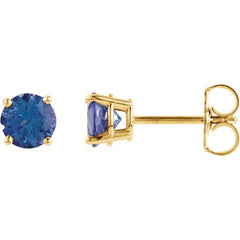 14K Yellow 4 mm Natural London Blue Topaz Stud Earrings 14K Yellow 4 mm Natural London Blue Topaz Stud Earrings
