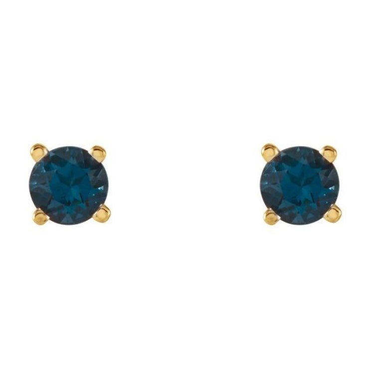 14K Yellow 4 mm Natural London Blue Topaz Stud Earrings 14K Yellow 4 mm Natural London Blue Topaz Stud Earrings
