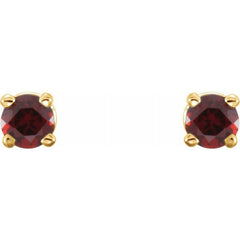 14K Yellow 2.5 mm Natural Mozambique Garnet Stud Earrings 14K Yellow 2.5 mm Natural Mozambique Garnet Stud Earrings