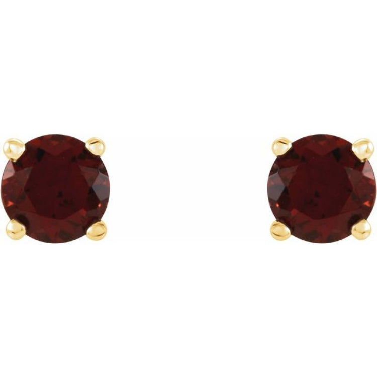 14K Yellow 4 mm Natural Mozambique Garnet Stud Earrings 14K Yellow 4 mm Natural Mozambique Garnet Stud Earrings