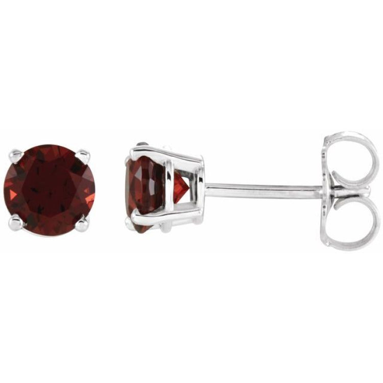14K White 5 mm Natural Mozambique Garnet Earrings 14K White 5 mm Natural Mozambique Garnet Earrings