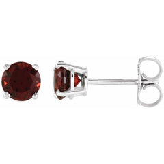 14K White 5 mm Natural Mozambique Garnet Earrings 14K White 5 mm Natural Mozambique Garnet Earrings