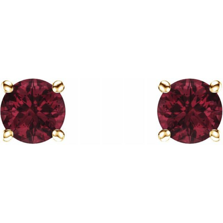 14K Yellow 5 mm Natural Mozambique Garnet Stud Earrings 14K Yellow 5 mm Natural Mozambique Garnet Stud Earrings