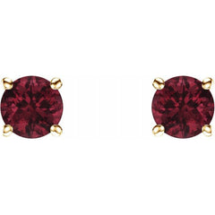 14K Yellow 5 mm Natural Mozambique Garnet Stud Earrings 14K Yellow 5 mm Natural Mozambique Garnet Stud Earrings