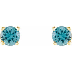 14K Yellow 4 mm Natural Blue Zircon Stud Earrings 14K Yellow 4 mm Natural Blue Zircon Stud Earrings