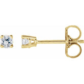 14K Yellow 2.5 mm Natural White Sapphire Earrings