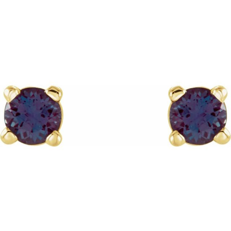 14K Yellow 2.5 mm Lab-Grown Alexandrite Stud Earrings 14K Yellow 2.5 mm Lab-Grown Alexandrite Stud Earrings