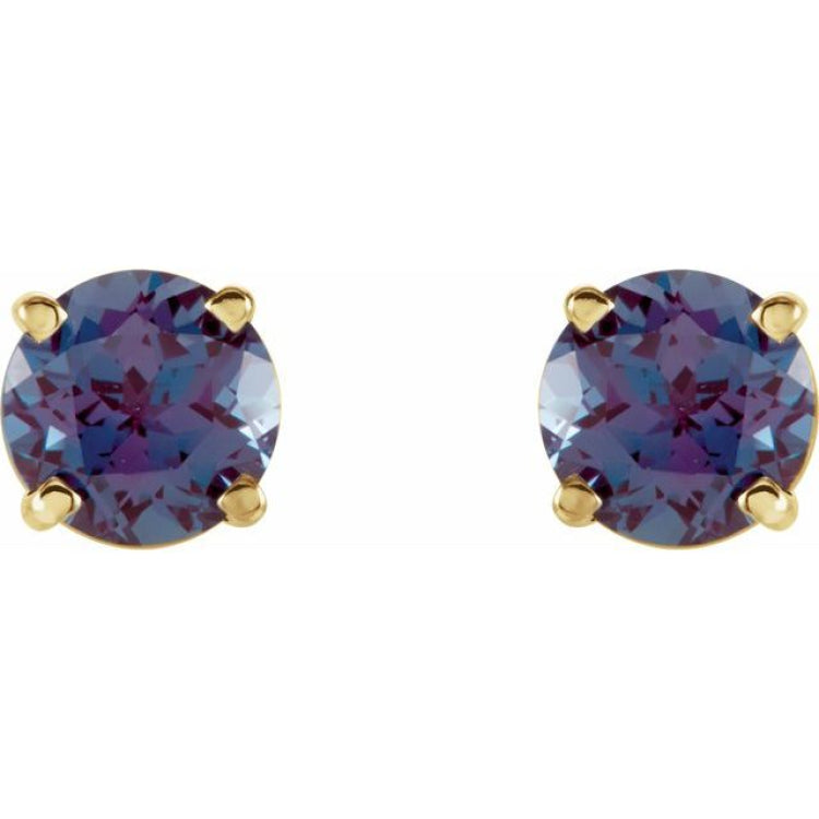 14K Yellow 5 mm Lab-Grown Alexandrite Earrings 14K Yellow 5 mm Lab-Grown Alexandrite Earrings