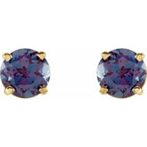 14K Yellow 5 mm Lab-Grown Alexandrite Earrings