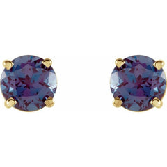 14K Yellow 5 mm Lab-Grown Alexandrite Earrings 14K Yellow 5 mm Lab-Grown Alexandrite Earrings