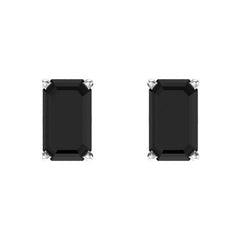 14K White Natural Black Onyx Earrings 14K White Natural Black Onyx Earrings