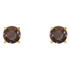14K Yellow 5 mm Natural Smoky Quartz Stud Earrings 14K Yellow 5 mm Natural Smoky Quartz Stud Earrings