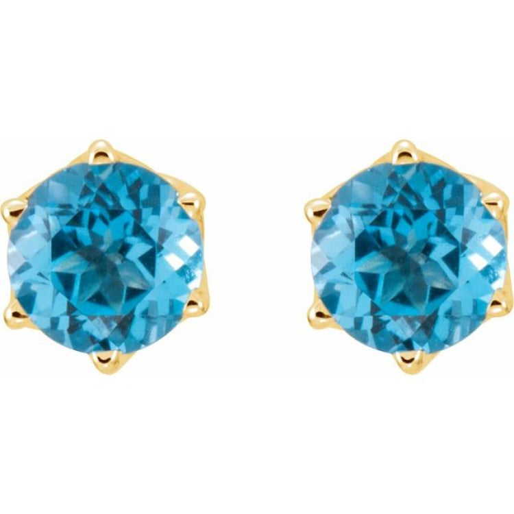14K Yellow Natural Swiss Blue Topaz Earrings 14K Yellow Natural Swiss Blue Topaz Earrings