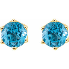 14K Yellow Natural Swiss Blue Topaz Earrings 14K Yellow Natural Swiss Blue Topaz Earrings