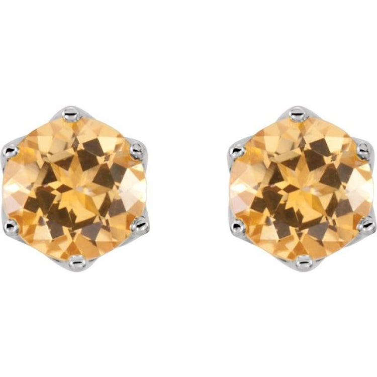 14K White Natural Citrine Earrings 14K White Natural Citrine Earrings