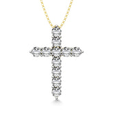 10K Yellow Gold 1/20 Ct.Tw.Diamond Cross Pendant