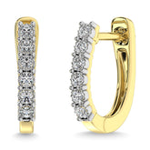 Diamond 1/5 Ct.Tw. Hoop Earrings in 10K Yellow Gold