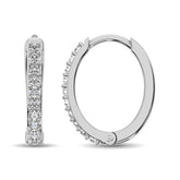 Diamond 1/10 Ct.Tw. Hoop Earrings in 10K White Gold