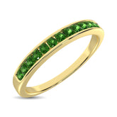 14K Yellow Gold 1/5 Ctw Tsavorite Machine Band