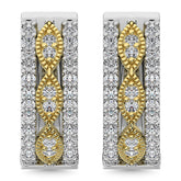Diamond 3/8 Ct.Tw. Hoop Earrings in 14K Two Tone Gold