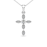 Diamond 1/8 Ct.Tw. Cross Pendant in 14K White Gold