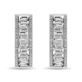 Diamond 1/2 Ct.Tw. Hoop Earrings in 14K White Gold