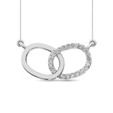 Diamond 1/20 ct tw Symatrical Oval Necklace in 10K White Gold