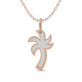 Diamond 1/10 Ct.Tw. Palm Tree Pendant in 14K Rose Gold
