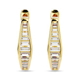 Diamond 1/2 Ct.Tw. Straight Baguette Hoop Earrings in 14K Yellow Gold