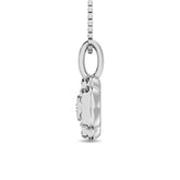 Diamond 1/4 ct tw Flower Pendant in 10K White Gold