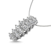 Diamond 1 1/2 ct tw Round Cut Pyramid Pendant in 14K White Gold