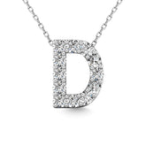 Diamond 1/8 Ct.Tw. Letter D Pendant in 14K White Gold""