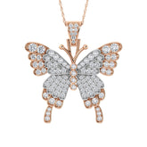 Diamond 3/8 Ct.Tw. Butterfly Pendant in 10K Two Tone