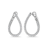 Diamond 1 Ct.Tw. Hoop Earrings in 14K White Gold