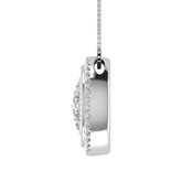 14K White Gold 3/4.Tw. Round and Tapper Diamond Invisible Pendant