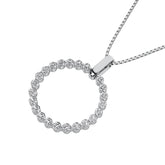 14K White Gold 1/5 Ct.Tw. Diamond Open Circle Pendant