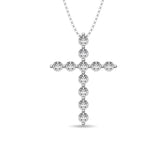 Diamond 1/2 Ct.Tw. Cross Pendant in 14K White Gold