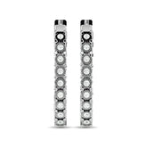 Diamond 1/5 ct tw Hoop Earrings in 10K White Gold