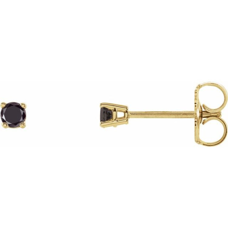 14K Yellow 1/5 CTW Natural Black Diamond Stud Earrings 14K Yellow 1/5 CTW Natural Black Diamond Stud Earrings