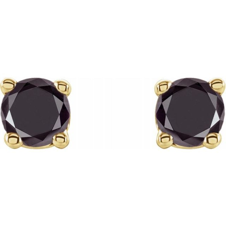 14K Yellow 1/5 CTW Natural Black Diamond Stud Earrings 14K Yellow 1/5 CTW Natural Black Diamond Stud Earrings