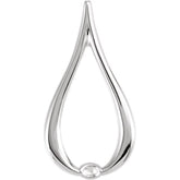 14K X1 White 22x12 mm Freeform Pendant