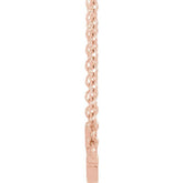 14K Rose 12x5.9 mm Sideways Cross 16-18" Necklace