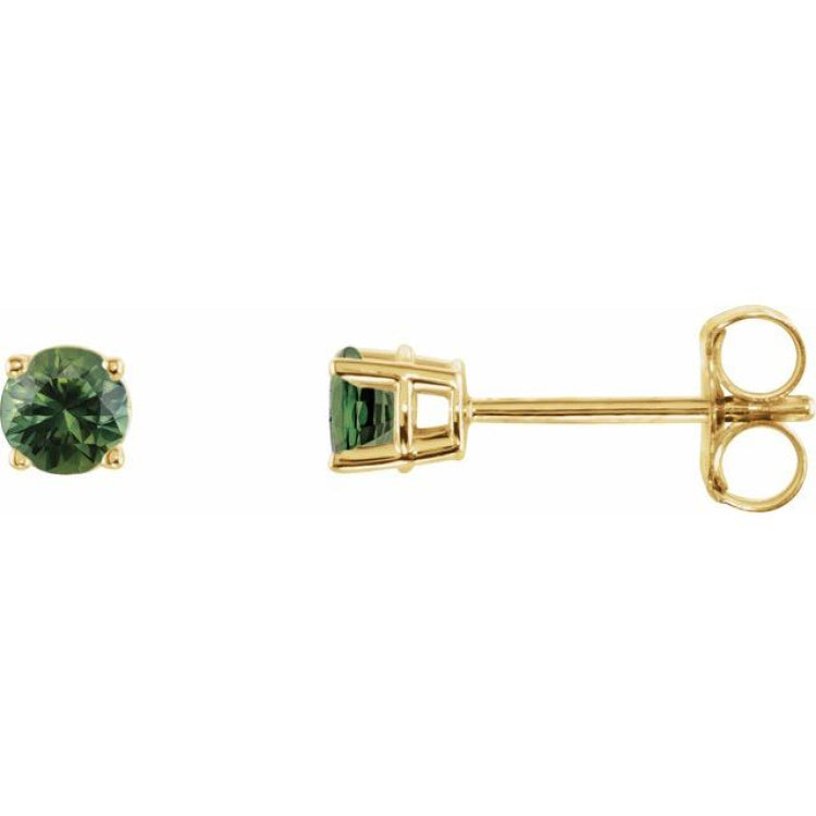 14K Yellow 3 mm Natural Green Sapphire Earrings 14K Yellow 3 mm Natural Green Sapphire Earrings