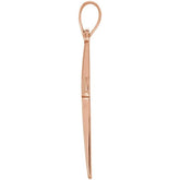14K Rose Cross Pendant