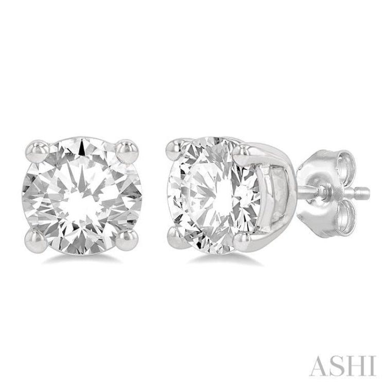1 ctw Round Cut Diamond Stud Earring in 14K White Gold 1 ctw Round Cut Diamond Stud Earring in 14K White Gold