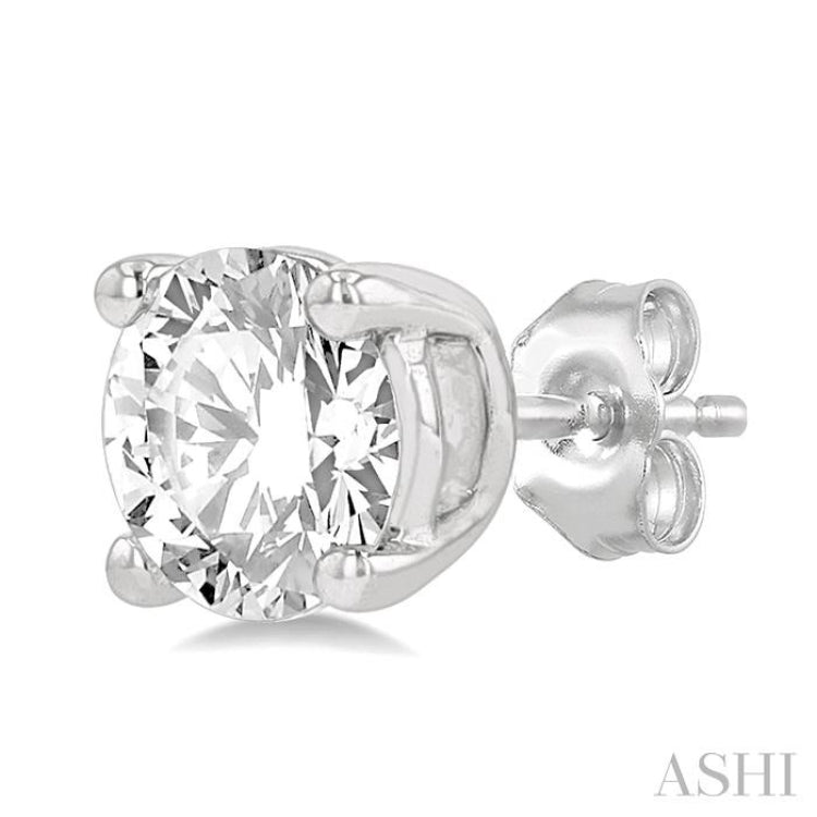 1 ctw Round Cut Diamond Stud Earring in 14K White Gold 1 ctw Round Cut Diamond Stud Earring in 14K White Gold