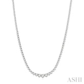7 Ctw Riviera Round Cut Diamond Necklace in 14K White Gold