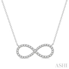 1/2 Ctw Round Cut Diamond Infinity Pendant With Chain in 14K White Gold 1/2 Ctw Round Cut Diamond Infinity Pendant With Chain in 14K White Gold