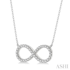 1/2 Ctw Round Cut Diamond Infinity Pendant With Chain in 14K White Gold 1/2 Ctw Round Cut Diamond Infinity Pendant With Chain in 14K White Gold